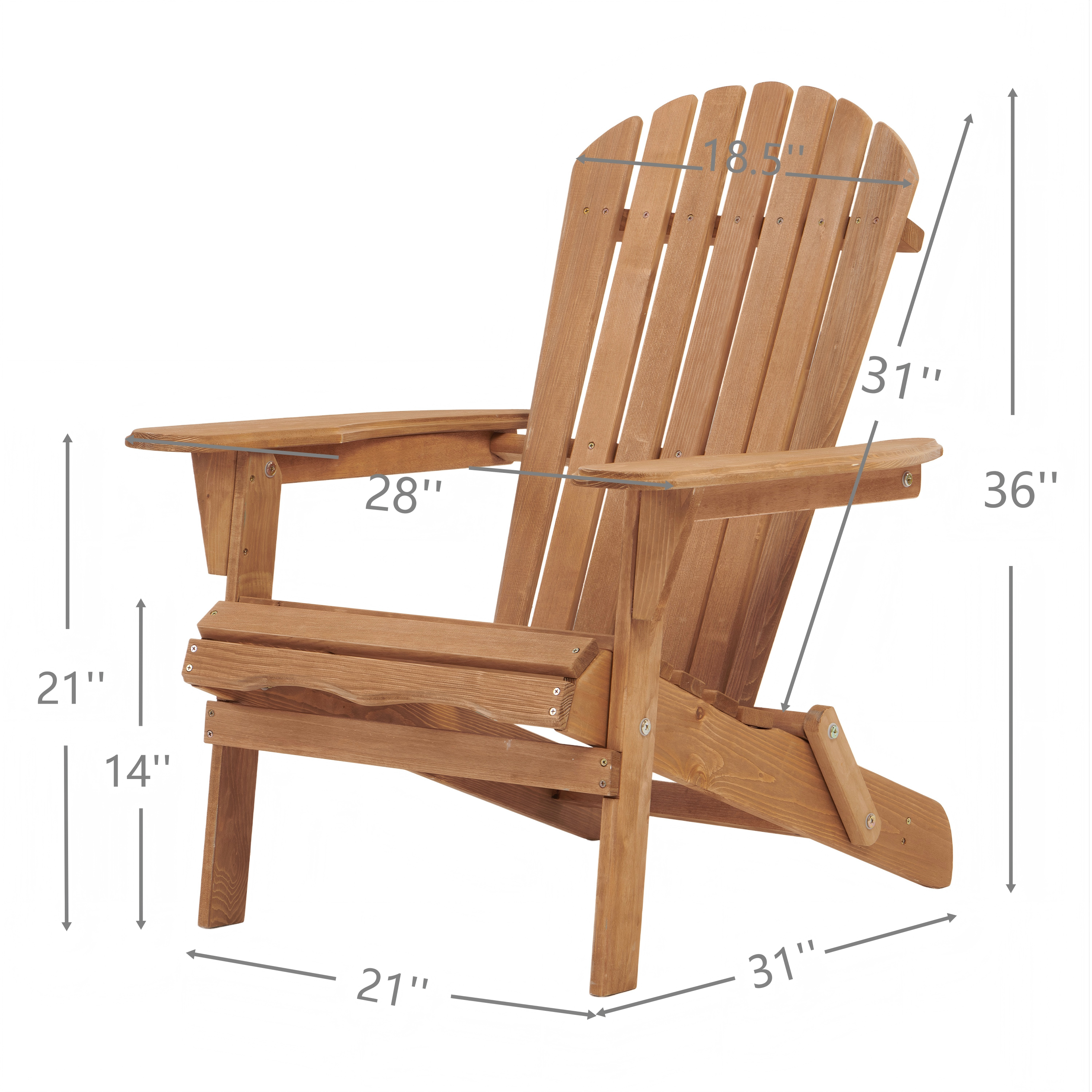 Wooden Folding Adirondack Chair Set, picture 2 of 5