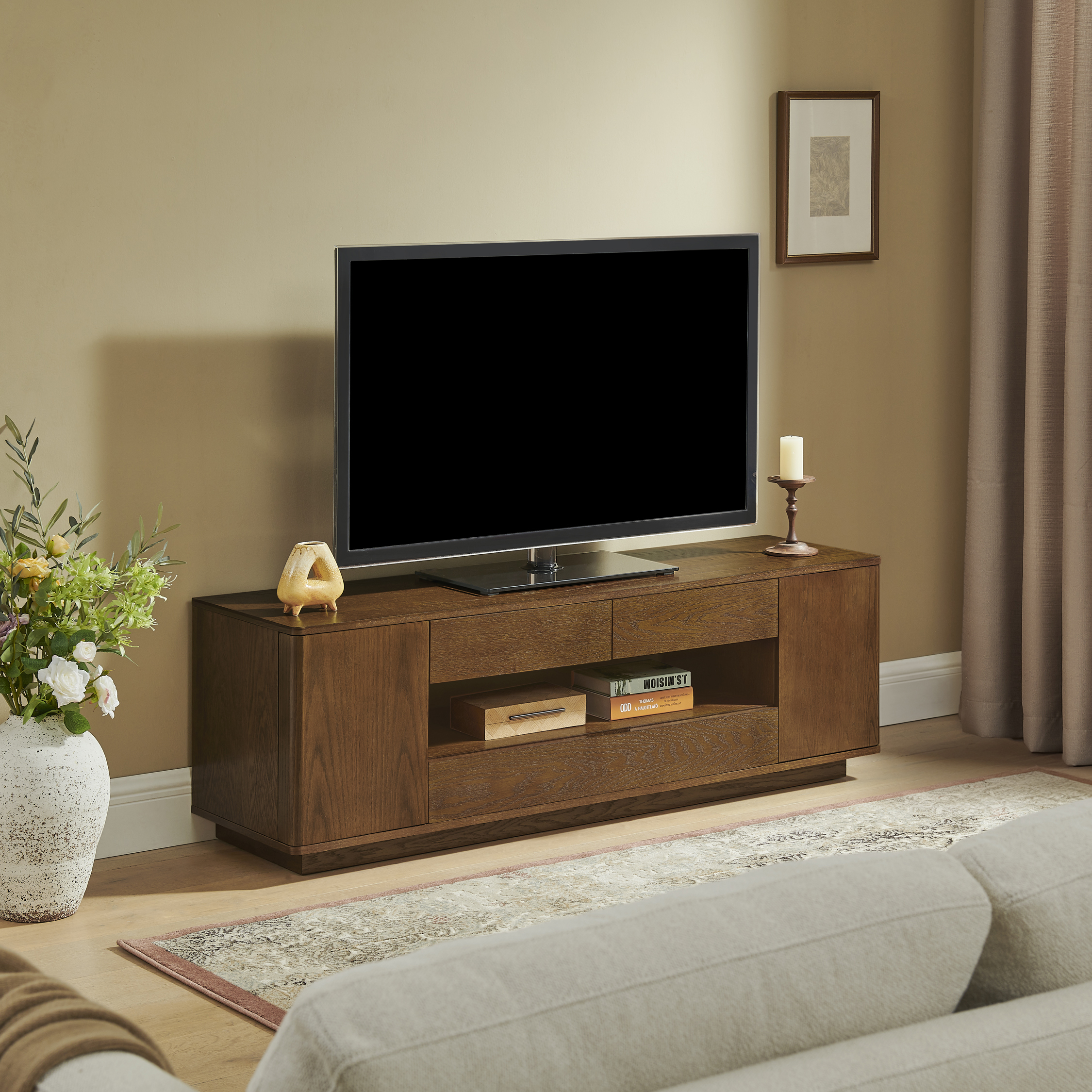 Walnut TV Stand, picture 3 of 4
