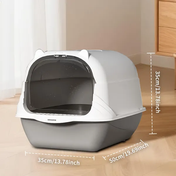 2026 Top Rated Fully Enclosed Cat Litter Box, Gray - Odor-Locking, Portable... 2