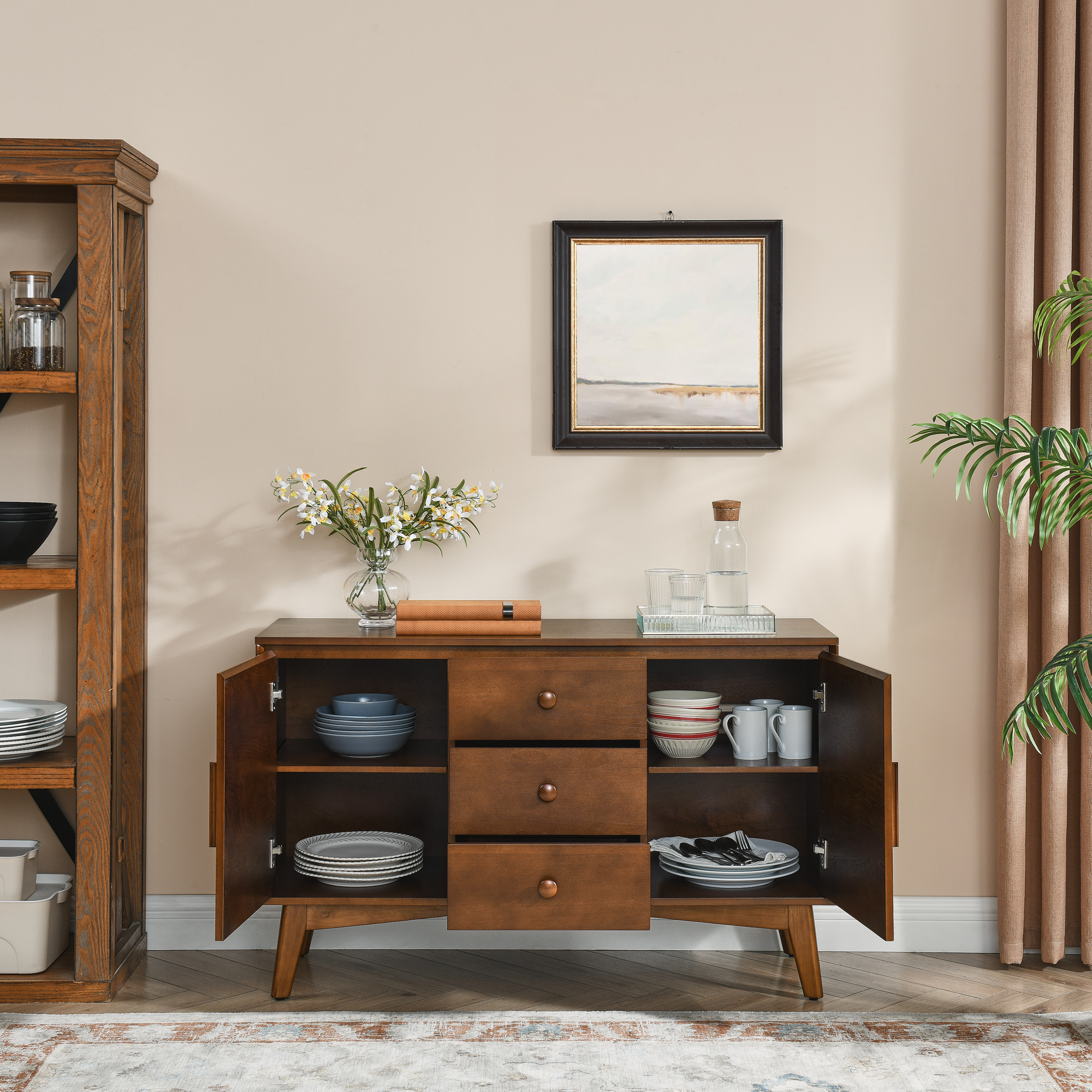 Mid Century Modern Sideboard Buffet Cabinet, picture 2 of 5