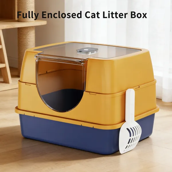 Enclosed Cat Litter Box, Orange - Odor-Locking, Spacious For Large Cats, A... 3
