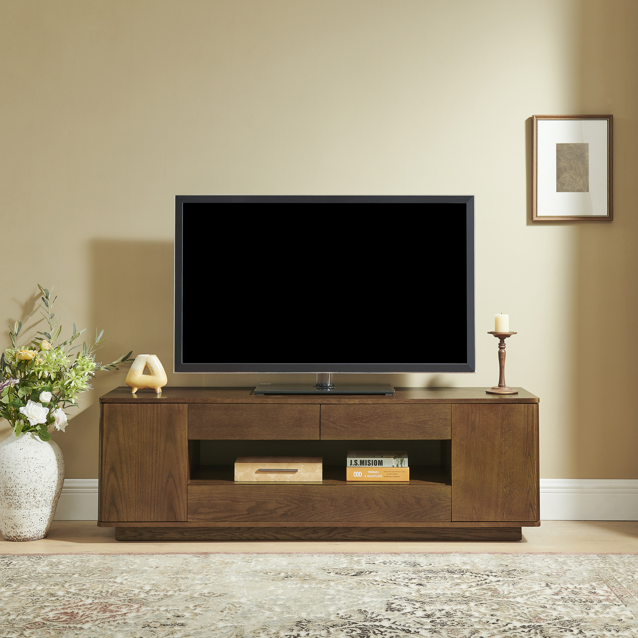 Walnut TV Stand, picture 2 of 4