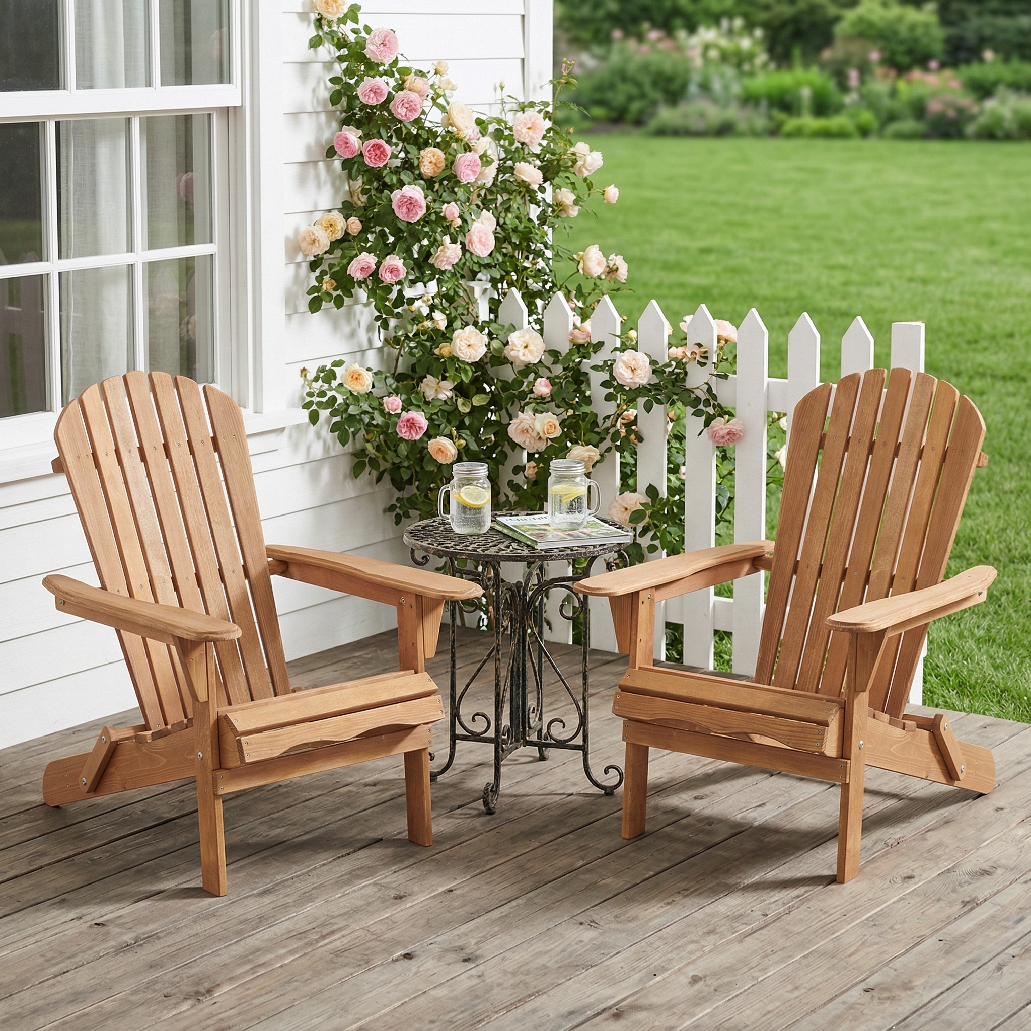 Wooden Folding Adirondack Chair Set