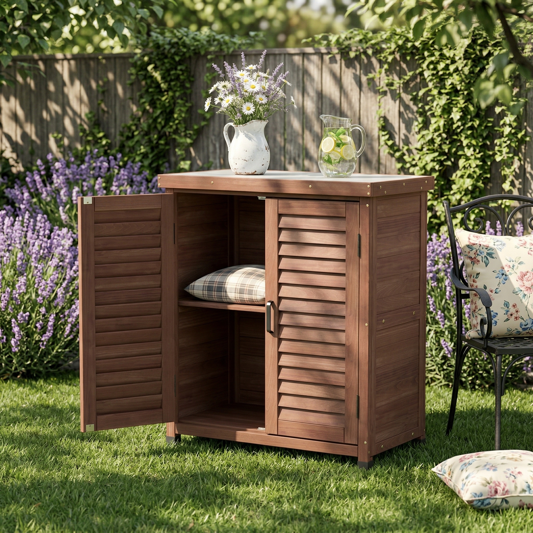 Wooden Potting Bench with Storage, picture 3 of 5