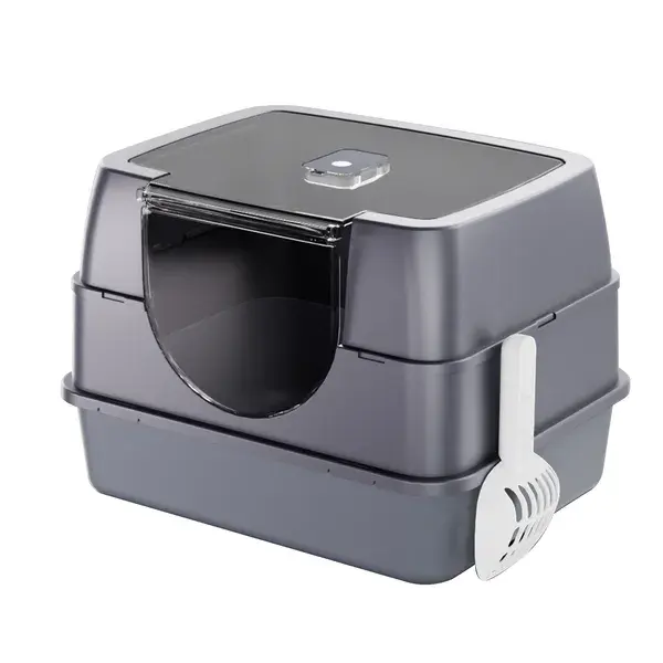 Enclosed Cat Litter Box, Orange - Odor-Locking
