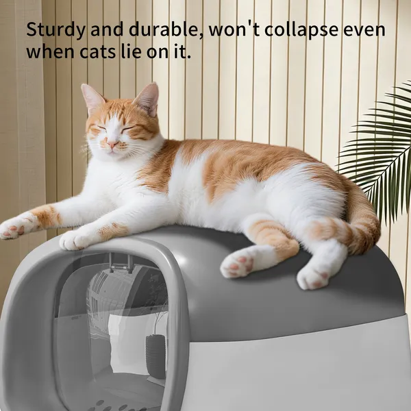Modern Enclosed Cat Litter Box With Built-In Scoop Storage, Lightweight, Fits... 5