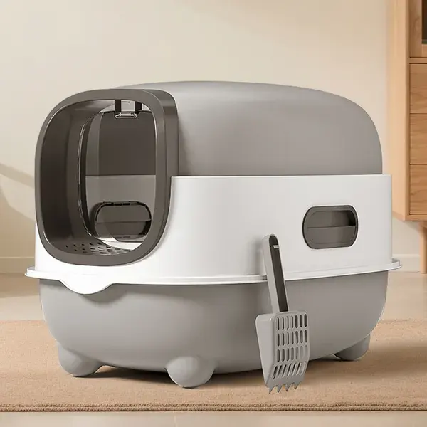 High-Capacity Enclosed Cat Litter Box & Odor-Lock
