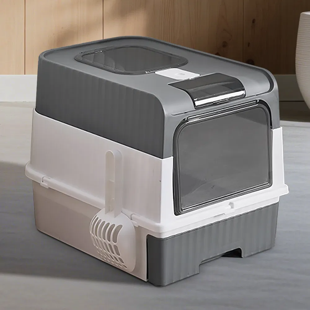 Fully Enclosed Magic Cube Litter Box, Top&Front Entry, Pull-Out Drawer... 7