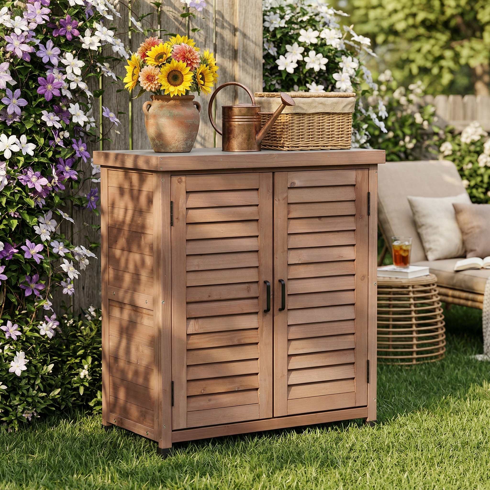 Wooden Potting Bench with Storage, picture 2 of 5