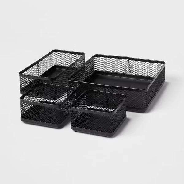 Mesh Desk Organizer Black: Steel Office Supplies & Desk Drawer Organizers... 3