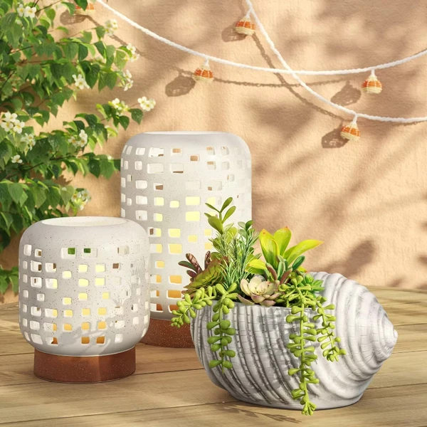 Pillar Ceramic Lantern Candle Holder, picture 2 of 6