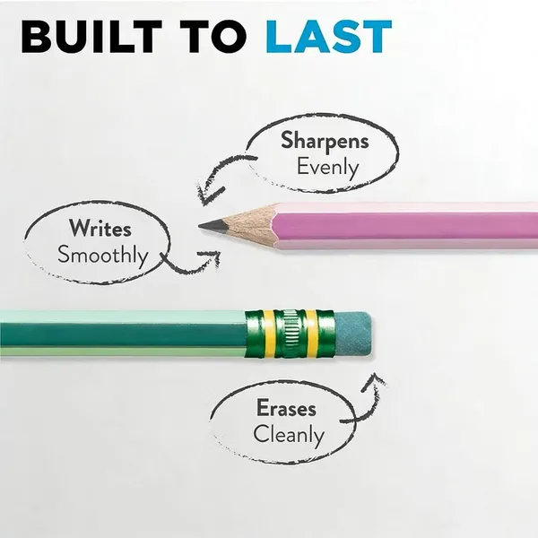 10ct Presharp Striped #2 Pencils: Presharpened School Supplies For Kids, Back... 3