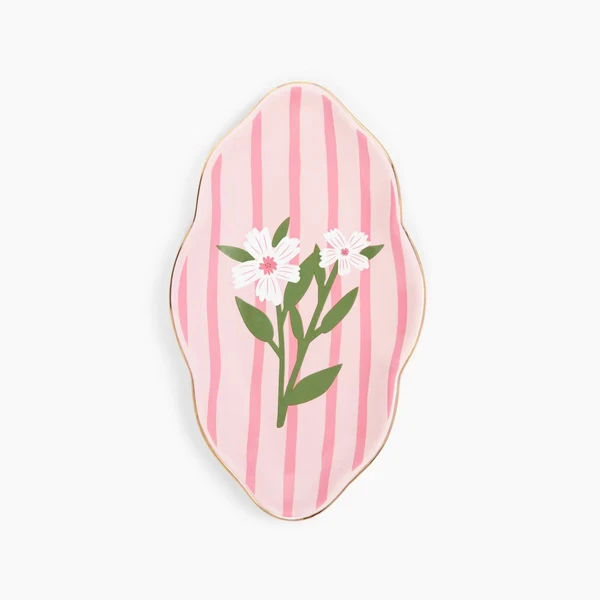 Mother's Day Floral Stripe Trinket Tray - 14.89" X 22.51"