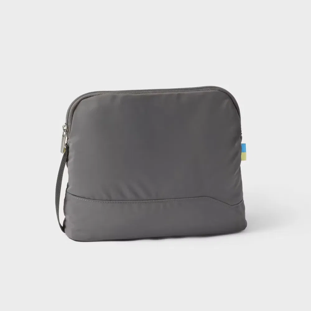 Travel Toiletry Bag – Solid Color, Zipper Closure, Luggage Accessory For Carry-On Or Suitcase · Gray