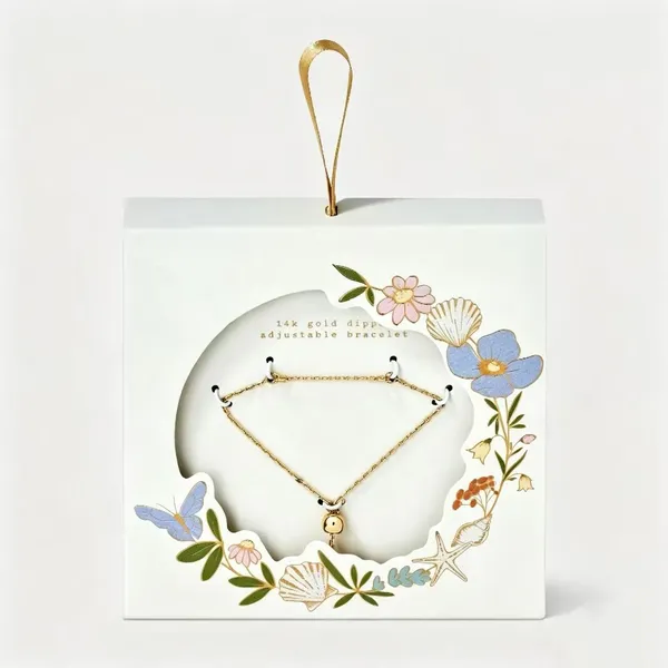 14k Gold Dipped "Mom" Oval Adjustable Bracelet - Gold 3