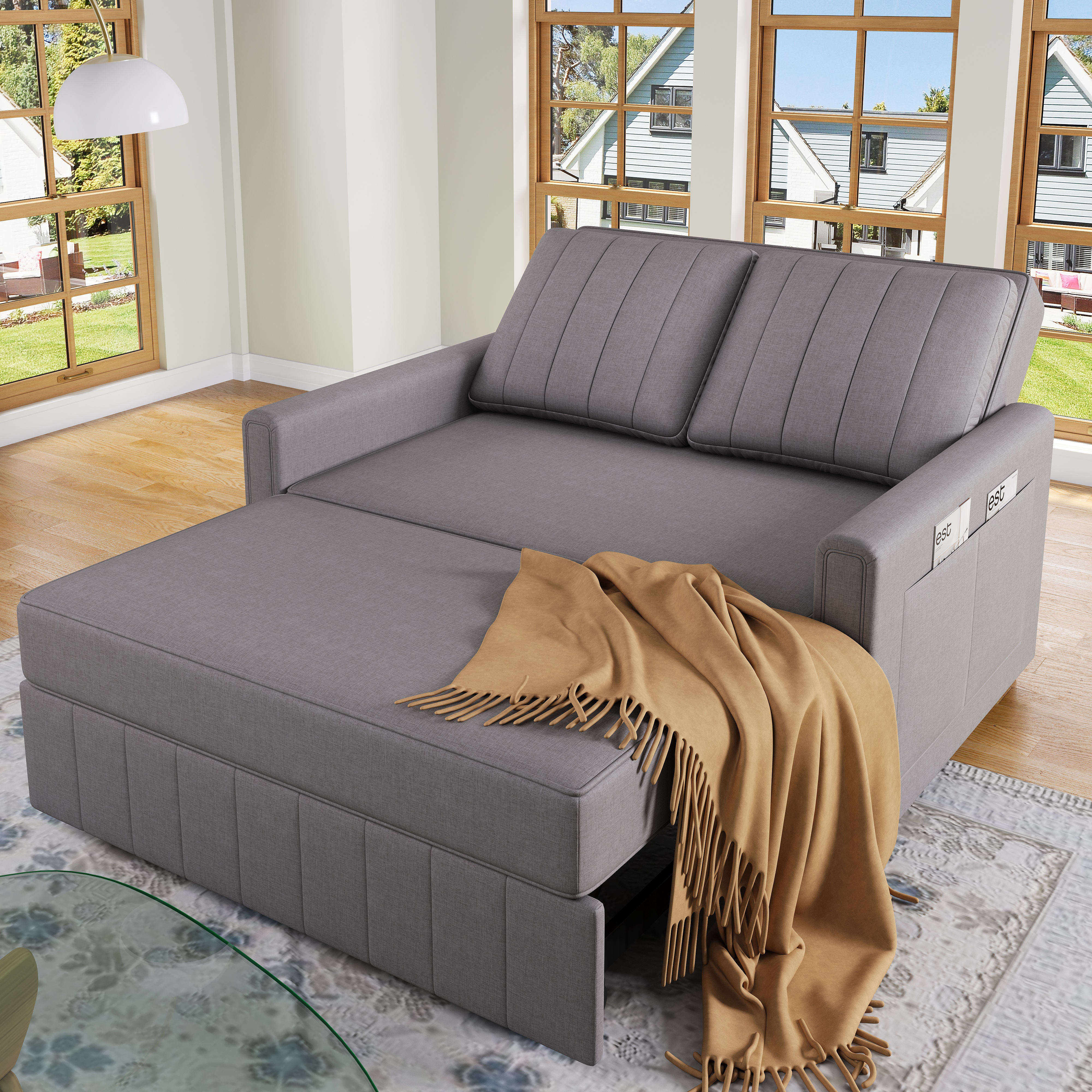 Multifunctional Folding Sofa Bed With Sleeping Function, Daybed, Sofa, Ideal For Small Spaces, Suitable For Home Or Dormitories, Adjustable Backrest, 180 X 127 Cm Comfortable Sofa Bed.