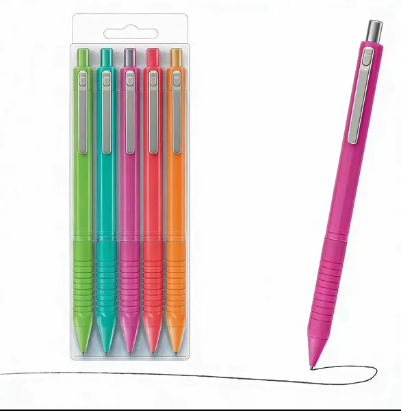 5pk #2 Mechanical Pencils With Eraser And Refill 1.3mm Assorted Colors: School...