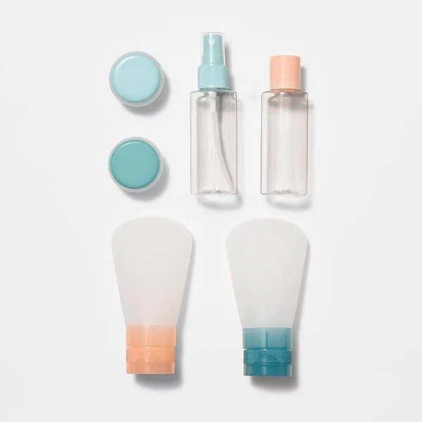 Travel Toiletry Bag Set 7 Pieces – Silicone And EVA, Lightweight Luggage... 2