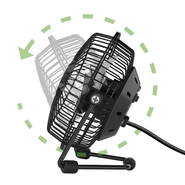 4" USB Powered Adjustable Head Personal Desk Fan Black 3