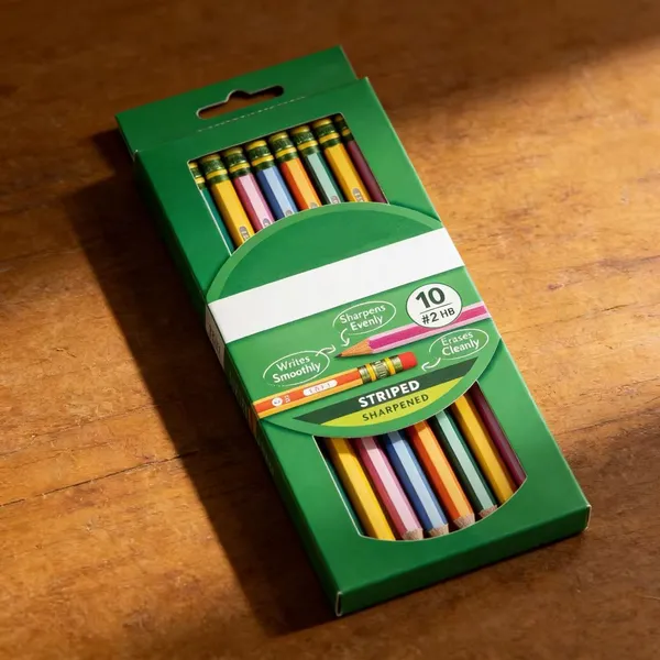 10ct Presharp Striped #2 Pencils: Presharpened School Supplies For Kids, Back...