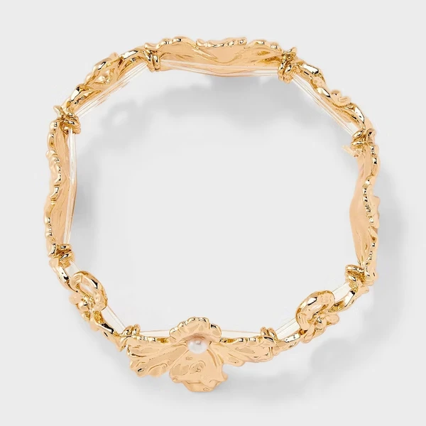 Stretch Flower Bracelet - Gold 3