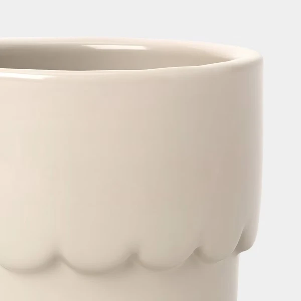 Ceramic Modern Outdoor Planter – Cream, 4"x3.875" For Plants & Succulents 4