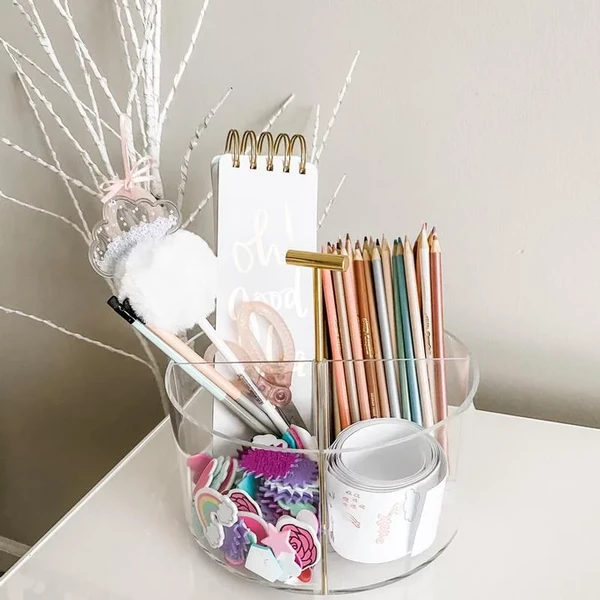 Acrylic Round Desktop Organizer 2