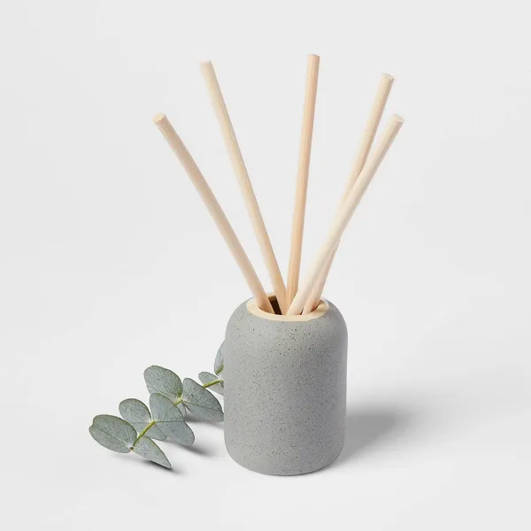 100ml Matte Textured Ceramic Lavender Eucalyptus Diffuser Gray: Home...