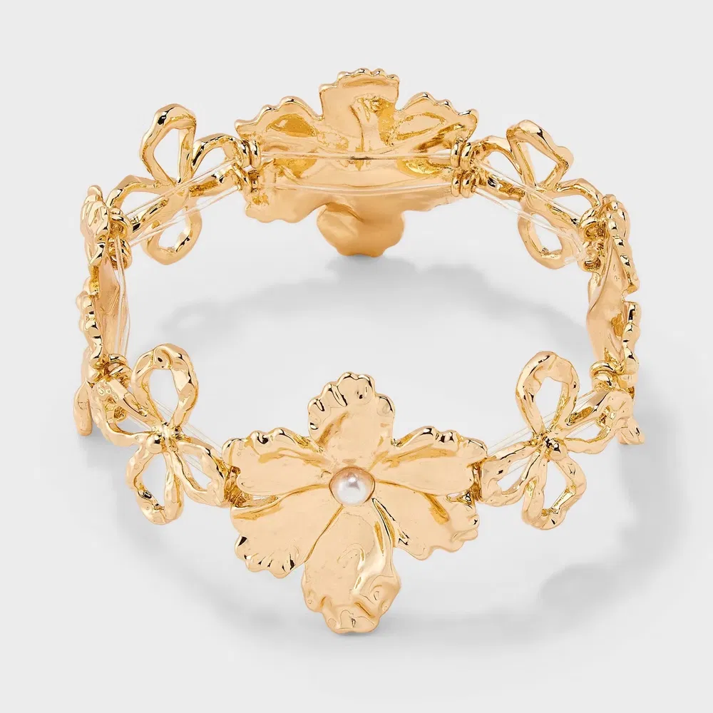 Stretch Flower Bracelet - Gold 5