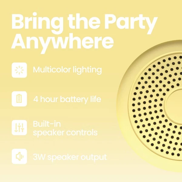 Mini Wireless Speaker - Yellow 4