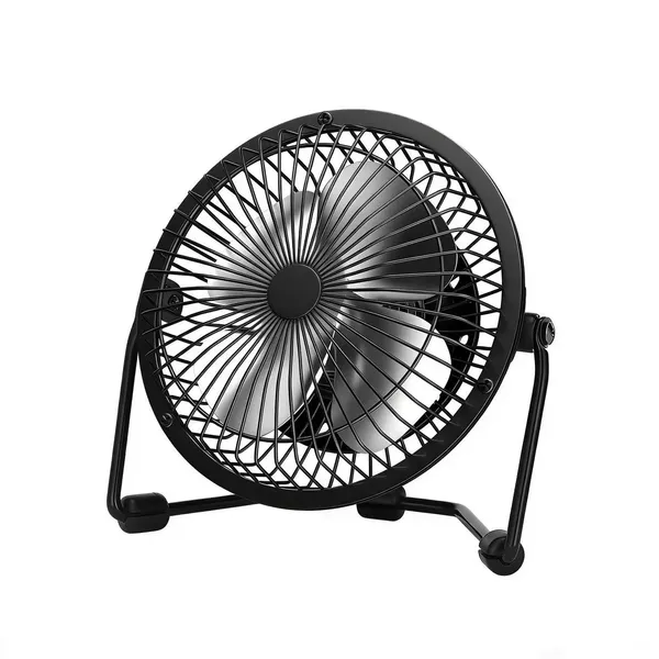 4" USB Powered Adjustable Head Personal Desk Fan Black 2