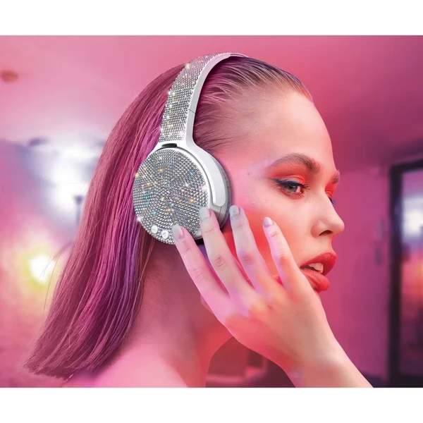 Bling Wireless / Wired Bluetooth Headphones: Adjustable Over-Ear Design 2