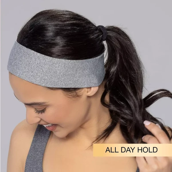 No Damage Stretch Fabric Headbands - Black/White/Grays - All Hair - 5pcs: Hair... 5