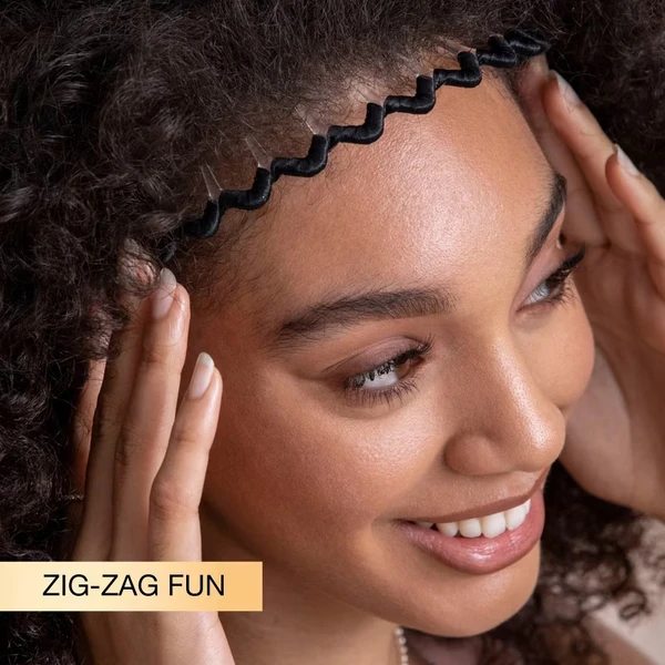 Fabric Covered Zig Zag Headband - Black - All Hair: Hair Styling, Fashion...
