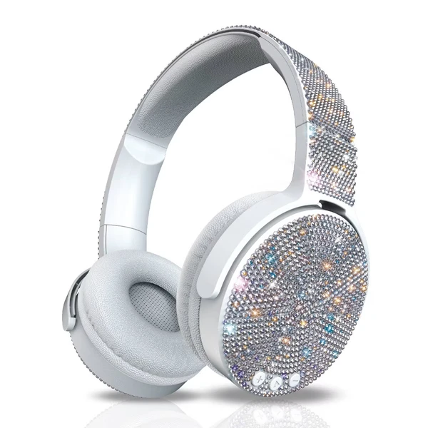 Bling Wireless / Wired Bluetooth Headphones: Adjustable Over-Ear Design