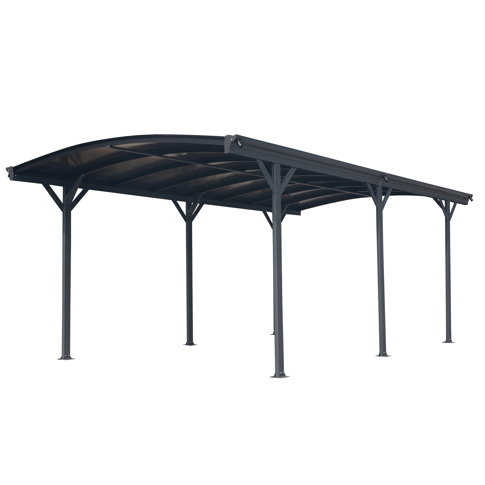 Outdoor Carport, 10 FT X 19 FTx 7 FT Arch Carport Aluminum Metal Frame And Polycarbonate Panels Car Port For Outdoor Driveway Car, Truck