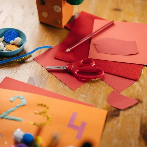 Blunt Tip Scissors 5" - Blue: Right-Handed,  Steel & Plastic