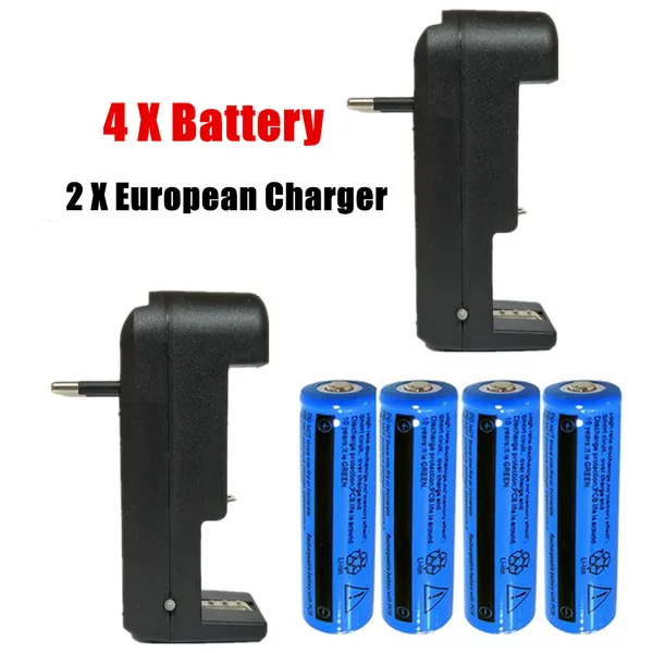 2 / 4 Stück 3000mAh 3.7V Akku Und Ladegerät Für Akkus Wie Taschenlampen Ersatz — foto 4