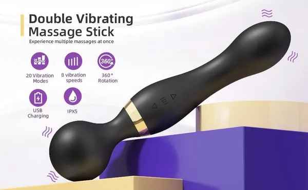Massagestab 20 Modes Elegant Massagegerät Leise Hohe Akku Leistung Silikon