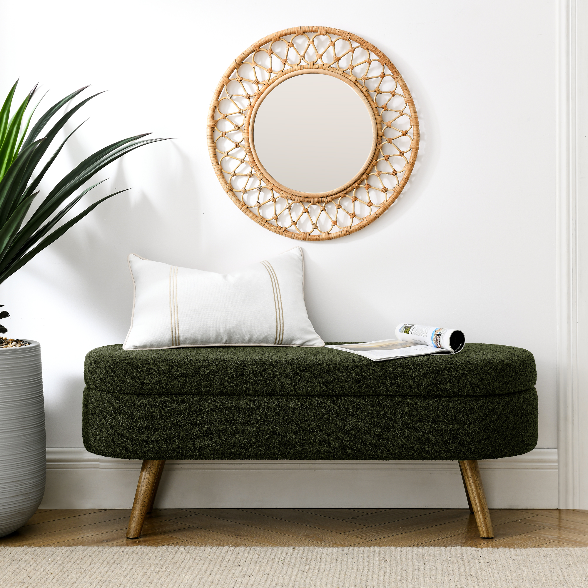 Oval Storage Ottoman Bench, picture 2 of 4