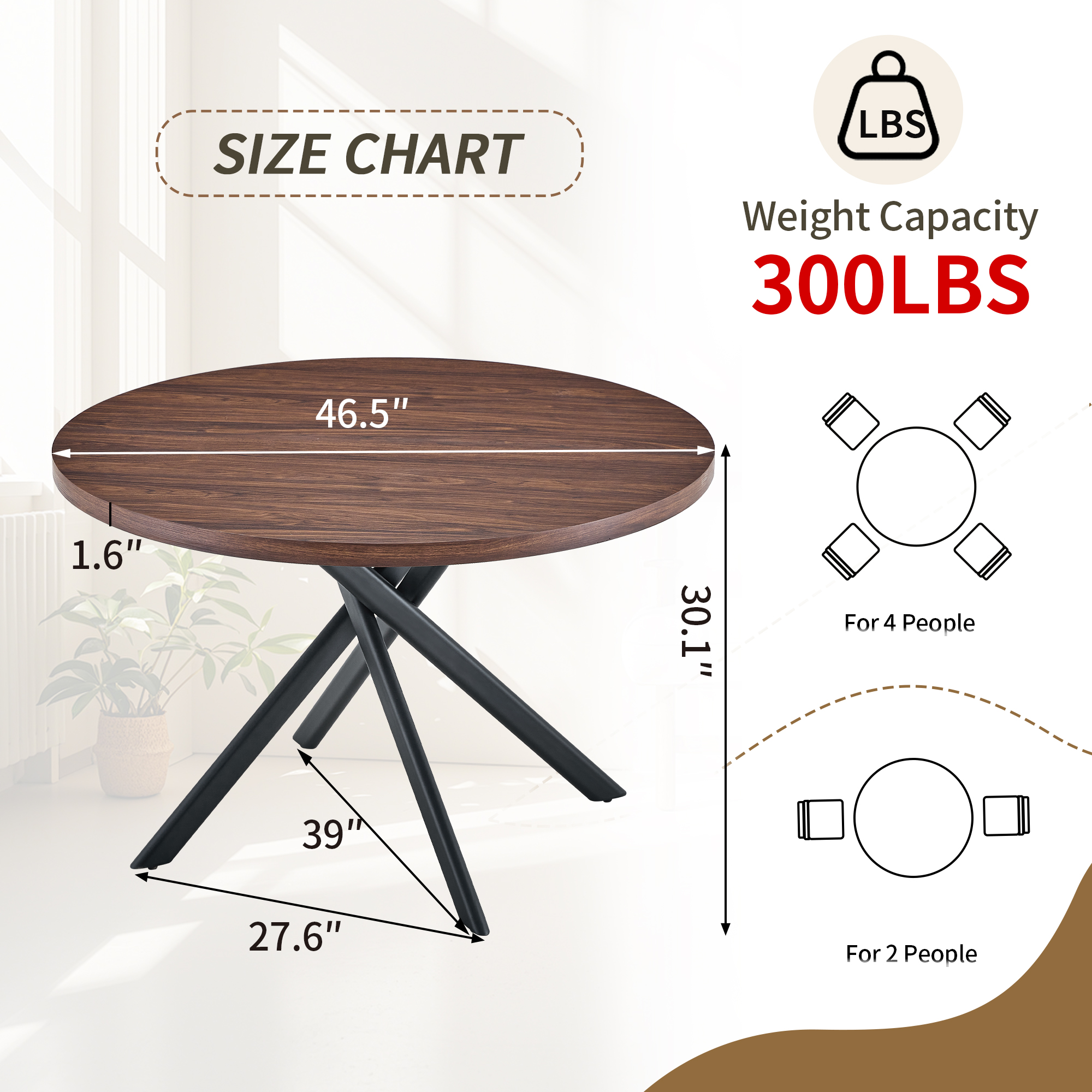 Round Foldable Dining Table, picture 3 of 4