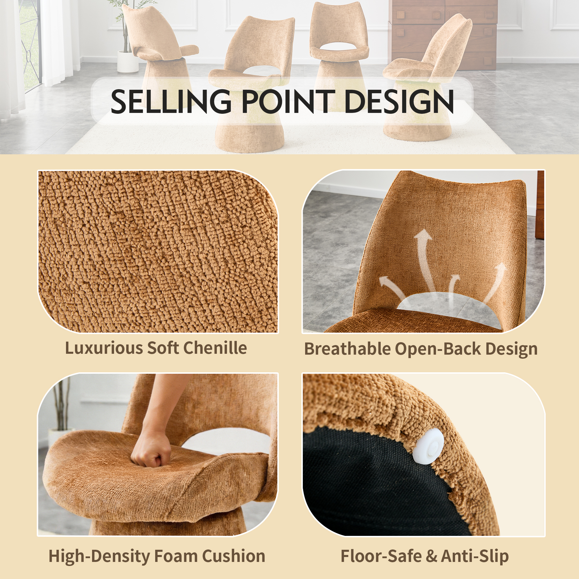 Chenille Accent Chair, picture 3 of 4