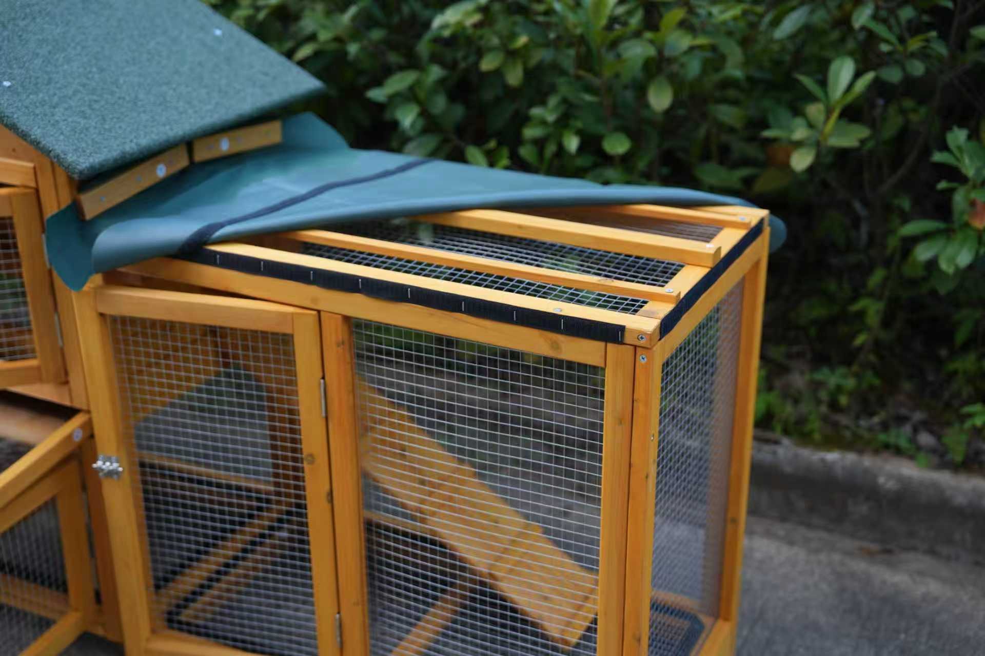 82inches Extra Large Wood Rabbit Hutch Outdoor Easy To Assemble And Stable Bunny Cage Indoor With Cleaning Tray & Waterproof Roof For Small And Medium Bun,Removable Waterproof And Sun Protection Cover detail photo 3
