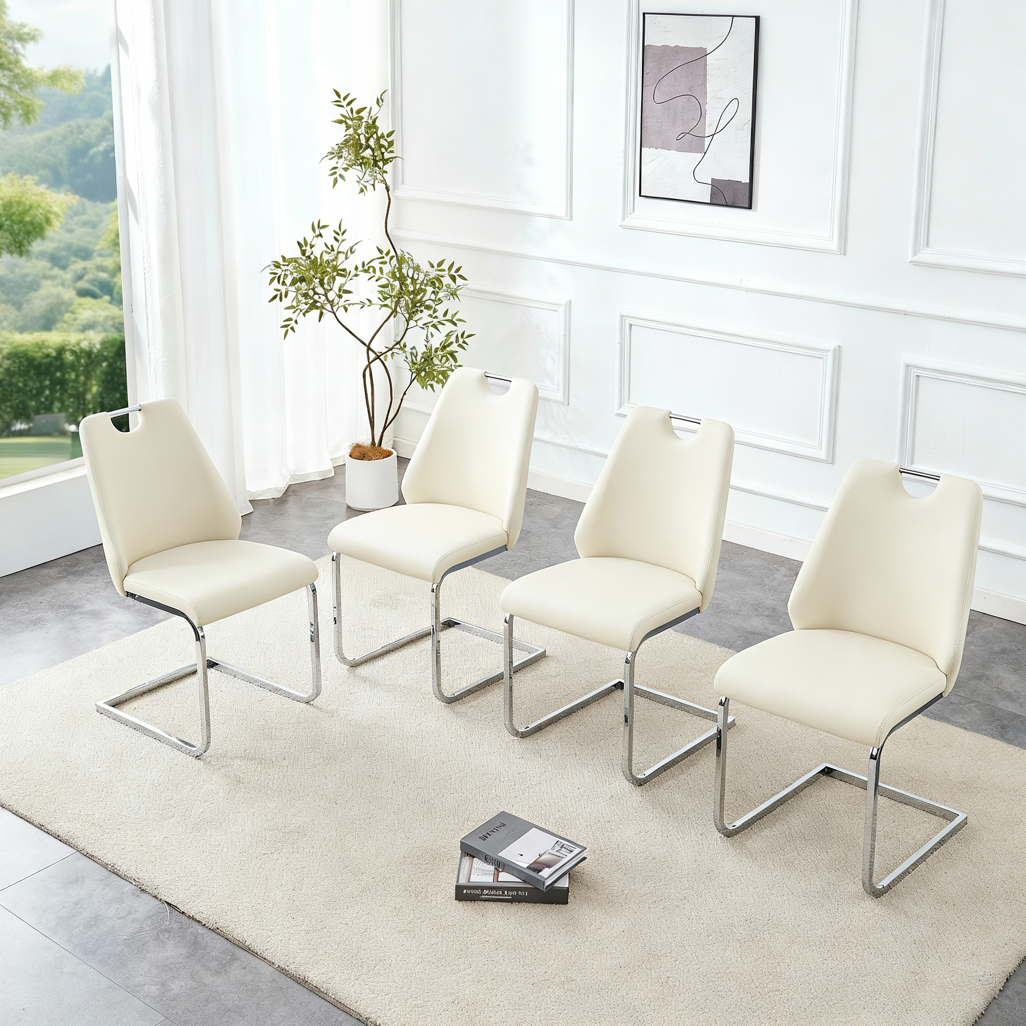 Faux Leather Dining Chairs Set, picture 2 of 4