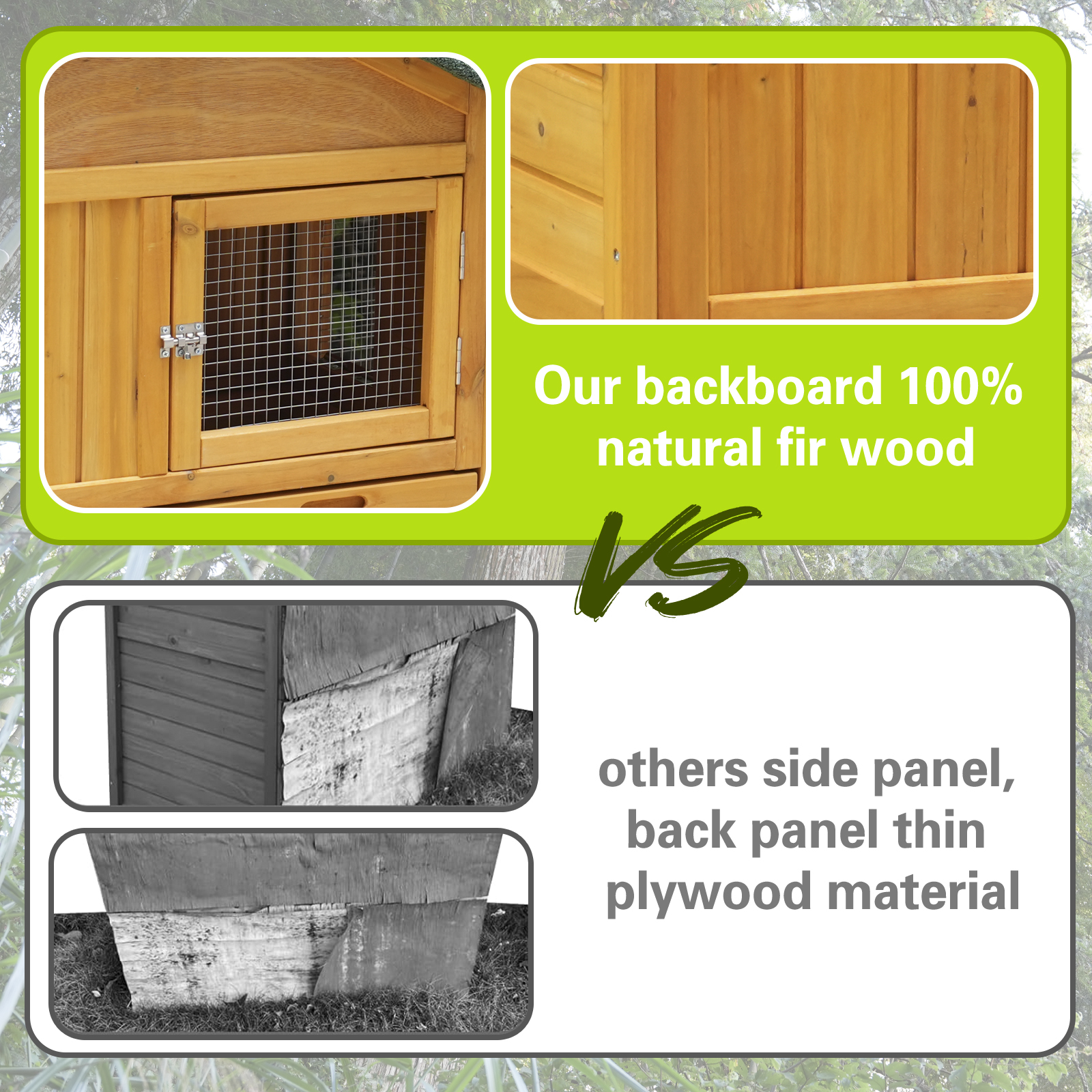 82inches Extra Large Wood Rabbit Hutch Outdoor Easy To Assemble And Stable Bunny Cage Indoor With Cleaning Tray & Waterproof Roof For Small And Medium Bun,Removable Waterproof And Sun Protection Cover — image 1