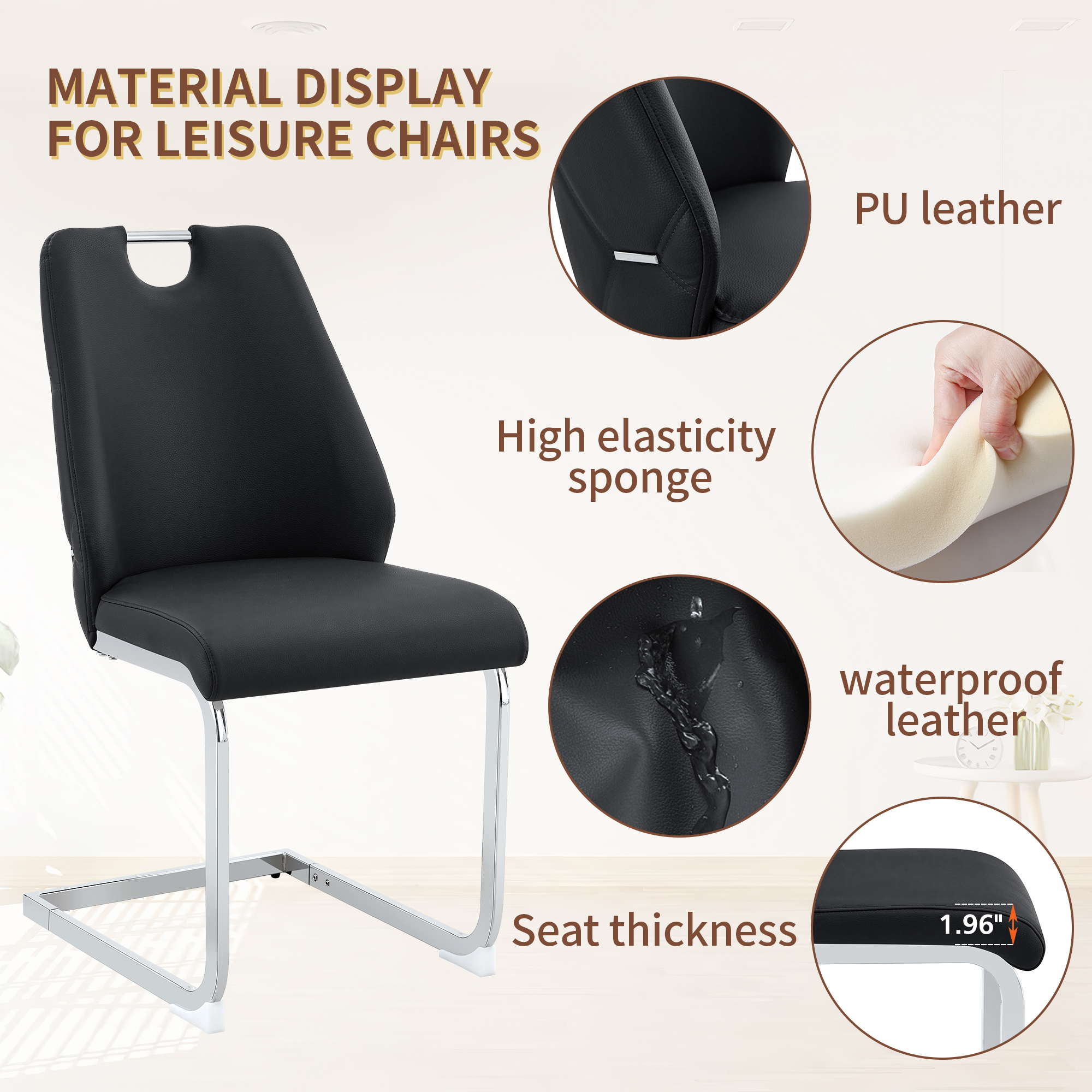Faux Leather Dining Chairs, picture 4 of 4