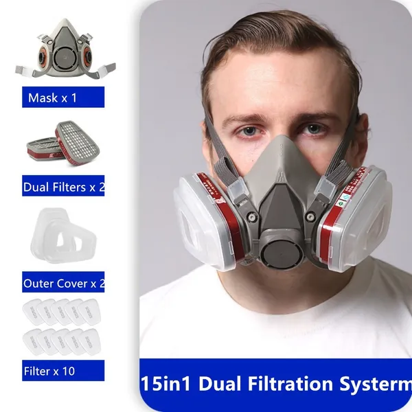 Halbe Gesicht Maske Atemgerät Staubmaske Für Holzbearbeitung Malerei Schweißen