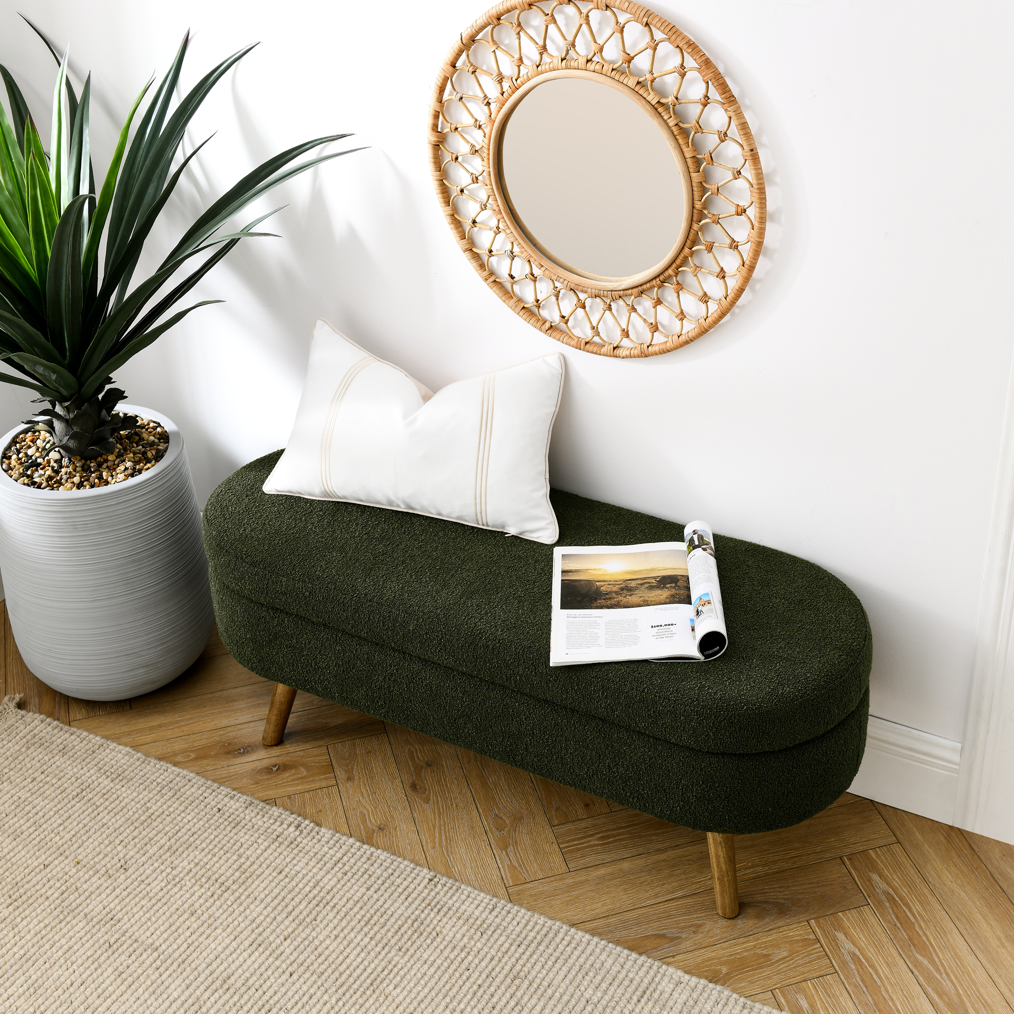 Oval Storage Ottoman Bench, picture 3 of 4
