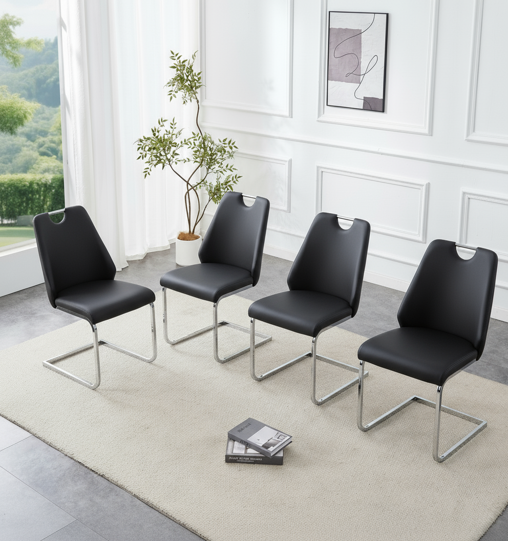 Faux Leather Dining Chairs, picture 3 of 4