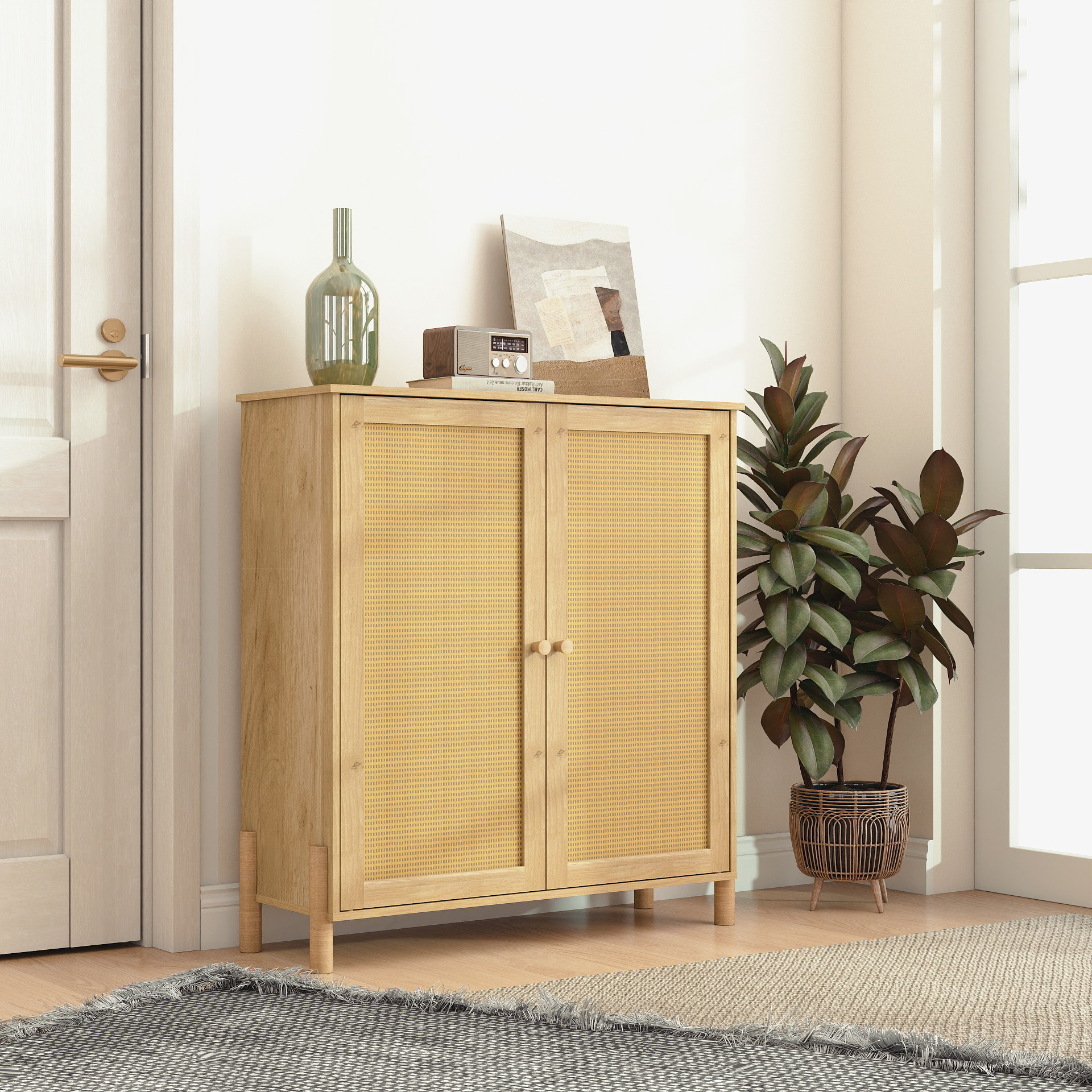 Rattan Door Storage Cabinet, picture 3 of 5